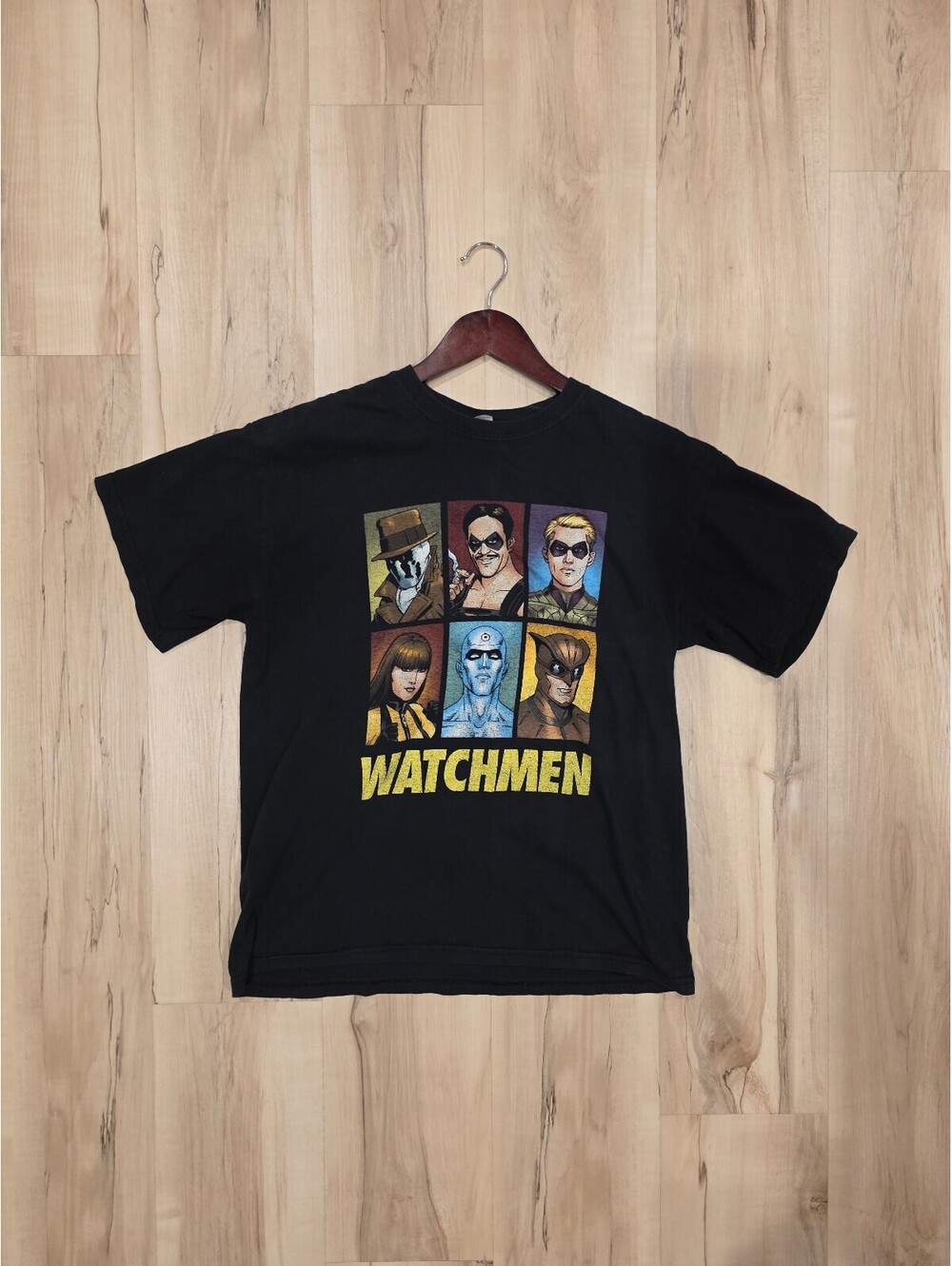 Gildan Heavy Cotton Watchmen Graphic T-Shirt Size M Black